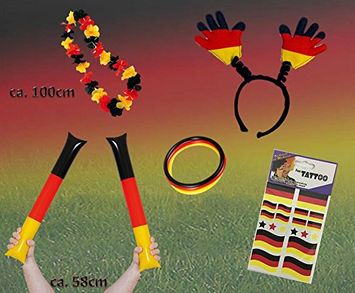 Fan Set, 5-tlg. Deutschland, EM, WM, Fußballparty, Germany, Fanartikel