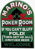 Customized Bluff or Fold Poker Room Wooden Sign