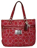 51QvqYWi%2BCL. SL160  Coach Signature Sateen Lurex Glam Bag Ruby Red Reviews