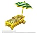 Objet D'Art Release #404 Golden Chaise Beach Chair & Umbrella Handmade Jeweled Metal & Enamel Trinket Box