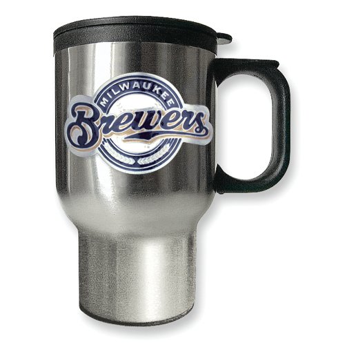 Milwaukee Brewers 16oz Stainless Steel Travel Mug