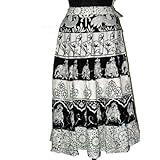 Skirt for Womens-gypsy Skirt Sequin Work Black,white Elephant,camel Print Indian Skirt 35 Inches