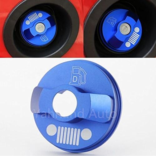 Yahhand Auto Interior Fuel Filler Door Cover Gas Tank Cap for Jeep Wrangler JK Unlimited 2/4 (Blue)