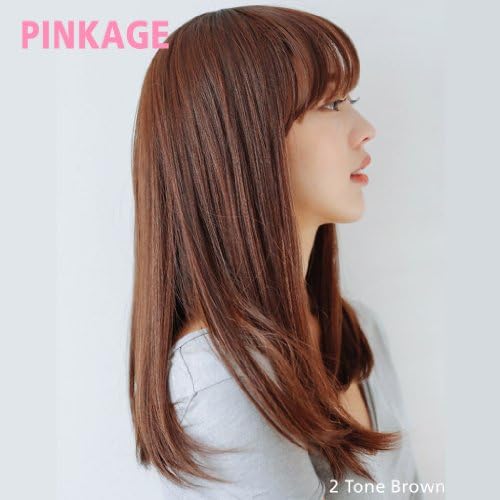[PINKAGE] (Magic Cool Skin Wig) - 20.5" C Curl Natural Medium Length Hair (Choco Brown)