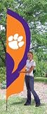 NCAA Clemson Tigers Tall Team Flag W/Pole.