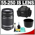 Canon EF-S 55-250mm f/4.0-5.6 IS Telephoto Lens + Canon SLR Camera Case + Accessory Kit for Digital Rebel XT, XTi, XS, XSi, T1i, EOS 30D, 40D & 50D Digital SLR Cameras