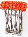 Fresh Marianna Roses Stix and Stems Comes with Heavy Glass Rectangular Vase and It's Own Measuring Stix to Cut Each Rose That Will Then Fit Perfectly Into It's Glass Vase. Also Comes with a Bag of Small River Rocks for the Bottom of the Vase.