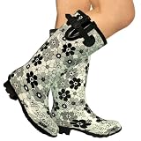 New Womens Black Wide Calf Wellies Wellingtons Boots Size 3-8
