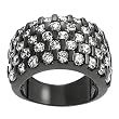 Black Rhodium-plated Brass Cubic Zirconia Ring (Sizes 5 - 9 available)