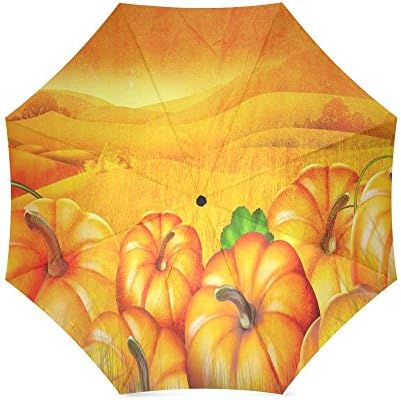 Happy Halloween's Day Gifts Pumpkin Custom Folding Portable Outdoor Rain /Sun Umbrella Beach Travel Shade Sunscreen For Women/Men