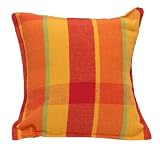 16 x 16 Handwoven Sherbet Plaid Hammock Square Cotton Pillow