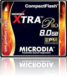 MICRODIA 8GB 160x XTRA Pro Compact Flash CF Card (Retail Package)