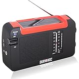 Duronic Hybrid Radio - Wind-Up, Solar & Rechargeable AM/FM Radio with USB charger cable - Perfect for Walking, Hiking, Camping, Home, Garden, Holiday + 2 Years Warranty
