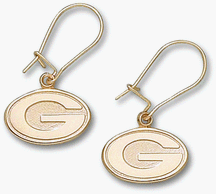Green Bay Packers 3/8 G Dangle Earrings - 10KT Gold Jewelry