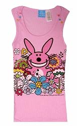 It's Happy Bunny Pink Rib T for women