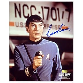  Leonard Nimoy Autographed Star Trek Spock 8x10 Phaser Photo