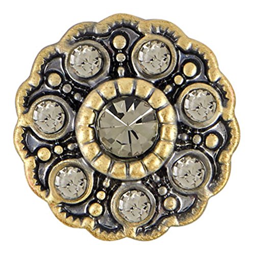 Ginger Snaps Petite Antique Brass Flower Black Diamond GP05-44