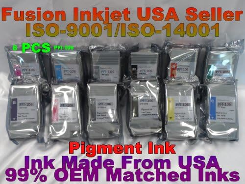 8 pcs Canon ipf 6400s PFI-106 Pigment Ink compatible cartridges tank non oem qq