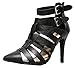 Breckelle's NATALY-21 Caged Ankle Strap Pointy Toe High Heel Pump