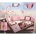 SoHo Pink and Brown Floral garden Crib Nursery Bedding Set 10 pcs