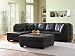 Contemporary Black Leather Sectional Sofa Left Side Chaise by Coaster