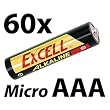 Excell LR03-6B AAA-Cell Alkali Marken Batterien (Micro-Zellen), 60 St�ck