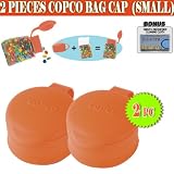 Copco 2 Pack Small Bag Cap Cover and Seal Your Bags For Easy and Fresh Storage(Orange) by Copco