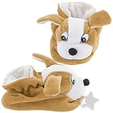 Brown Dog Slippers for Infants
