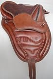 Genuine GOAT Leather Treeless Treeless Pony Saddle Brownish