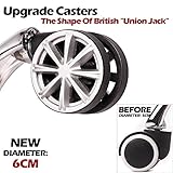 BTM Luxus Hohe Rückenlehne Fernsehsessel und Fußhocker Computer Boss Chefsessel Kunstleder Bürostuhl schwarz - 8