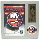 NEW YORK ISLANDERS LCD DESK CLOCK ALARM PHOTO FRAME