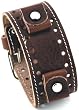 Nemesis Brown Wide Leather Cuff Wrist Watch Band