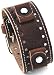 Nemesis Brown Wide Leather Cuff Wrist Watch Band