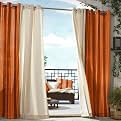 Gazebo Striped Indoor/Outdoor Grommet Top Panel Window Collection - Orange