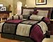 Royal Sopraano 7 Piece Queen Comforter Set Brown & Burgundy colors