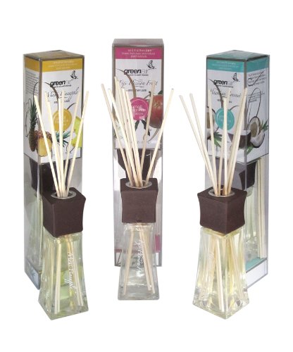 Greenair All Natural Reed Diffuser Set, Pineapple, Passion Fruit and Coconut