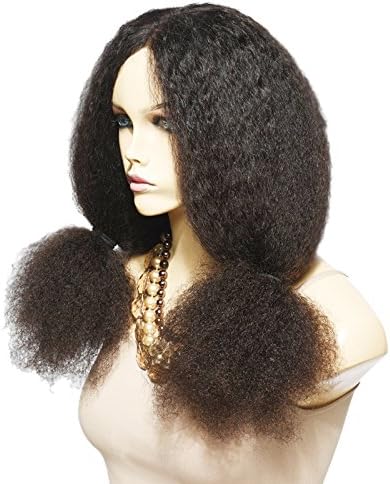 Emi Hair Italian Yaki Human Hair Lace Front Wigs Best Kinky Straight Brazilian Wigs with Baby Hair 130% Density(10 Inch natural color wig)