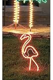 24 Rope Lighted Pink Flamingo Outdoor Tropical Yard Art