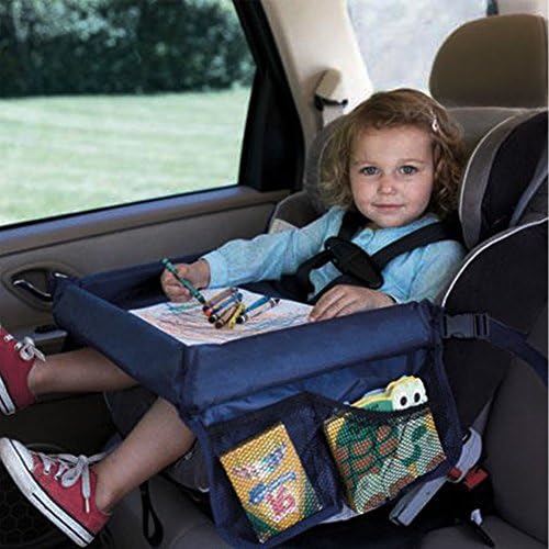 Ekusoft® Kids Travel Play Tray Waterproof Soft Foam Kids Drawing Board Table kids Nylon Car Seat Snack Tray