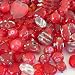 Jewelry Maker's Lampwork Crystal Bead Mix Ruby REDS 100+ 100g Hearts