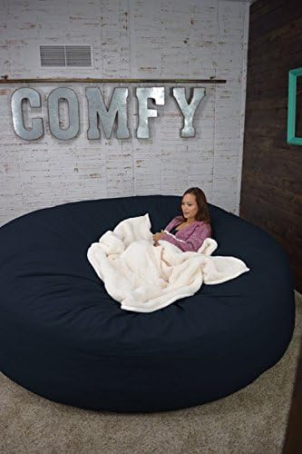 Bean Bag Bed 8-Foot Xtreem Oversized Bean Bag Chair in Micro Suede, Navy Blue
