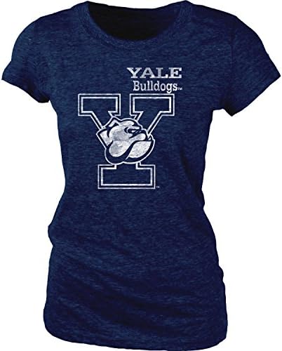 NCAA Yale Bulldogs Women's Tri-Blend Tee, Small, Navy
