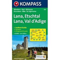 Lana-Etschtal/Lana-Val d'Adige: Wander-, Bike- und Skitourenkarte mit Panorama. GPS-genau. 1:25.000