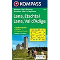 Lana-Etschtal/Lana-Val d'Adige: Wander-, Bike- und Skitourenkarte mit Panorama. GPS-genau. 1:25.000