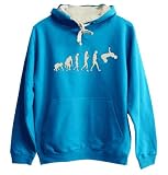COLOUR EDITION PARKOUR FREERUNNING HINDERNIS EVOLUTION 2-FARB-Kapuzen-Sweat-Shirt SAPHIRE/GRAU M