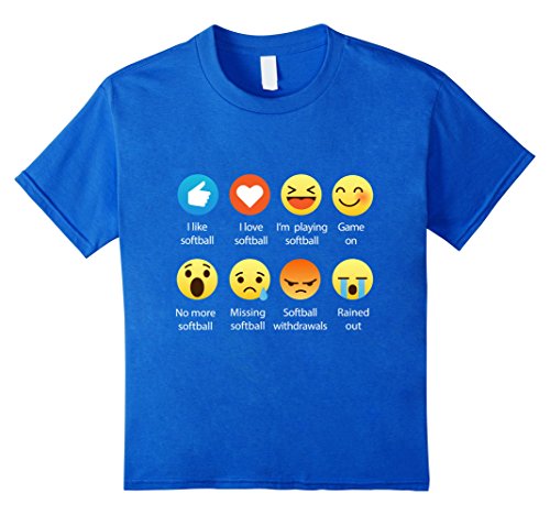 I Love Softball Emoji Emoticon Graphic Tee T-Shirt