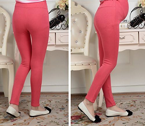 Dooream Women's Maternity Pregnant Cotton Leggings Warm Winter Pants (XL, Rose)