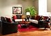 2pc Sofa Set with Microfiber Seat Cushions Dark Brown Leather Like
