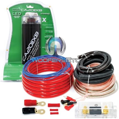 pkg AIK-068 + CA2011XB - AA 0 Gauge Amp Kit with 4-Farad Capacitor Black