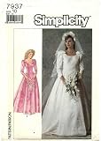 Simplicity 7937 Sewing Pattern Misses Brides & Bridesmaids Dress Gown & Veil Size 10 - Bust 32 1/2